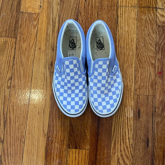 Vans Periwinkle Checkered Slip On Sneakers Size 6.5 Women/5 kids - Picture 2 of 2